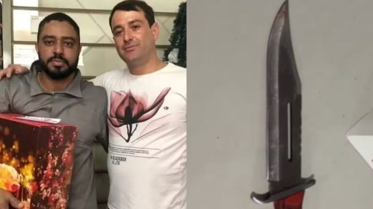 funcionario-eliandro-bastos-e-o-empresario-kerli-fabricio-em-foto-publicada-das-redes-sociais-da-empresa-em-2022-faca-usada-no-crime
